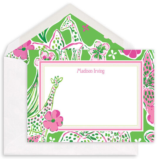 Preppy Safari Flat Note Cards